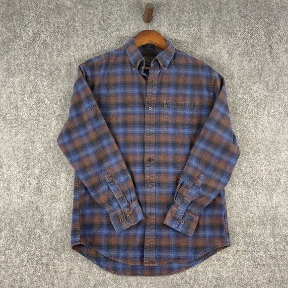 Pendleton Mason Flannel Shirt Mens Medium Blue Plaid Button Down Long Sleeve - Picture 2 of 6